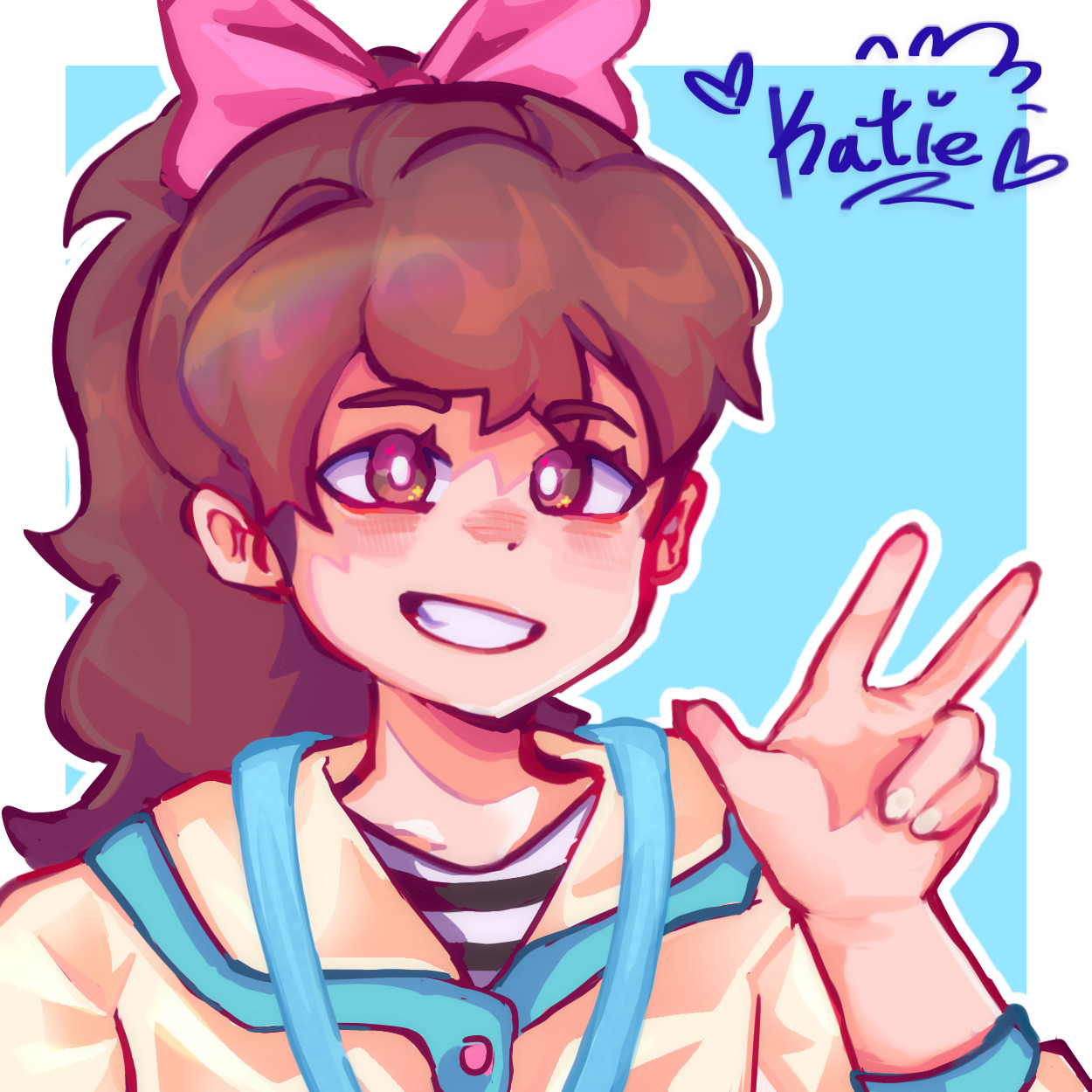  Digital Bust up fanart of 'Katie Forester' from 'Yo-kai Watch'
