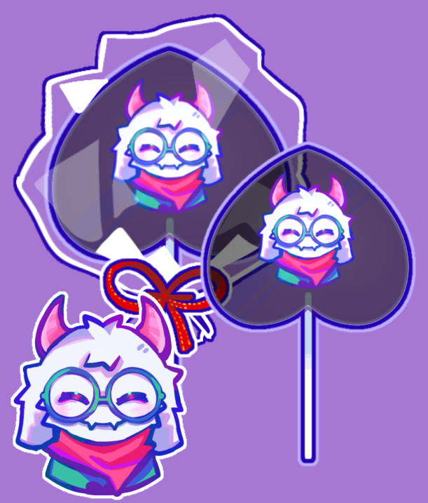 Digital mock-up of lollipop shaped keychain with a characters face in the center