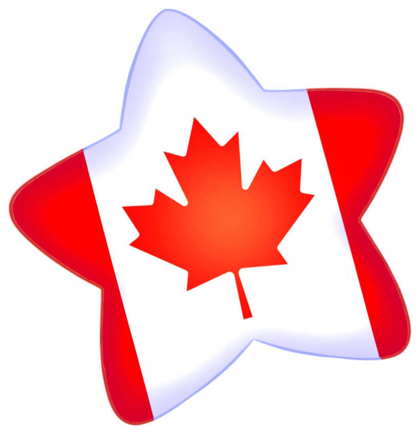 star coloured like the Canadian flag
