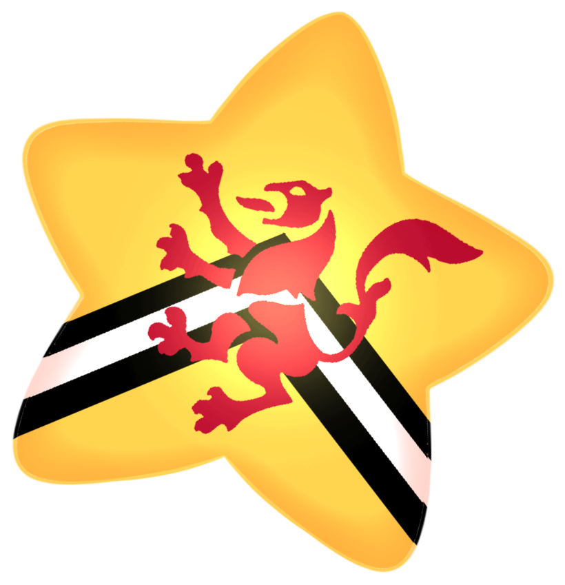 star coloured like the logo for Univerisy of Waterloo